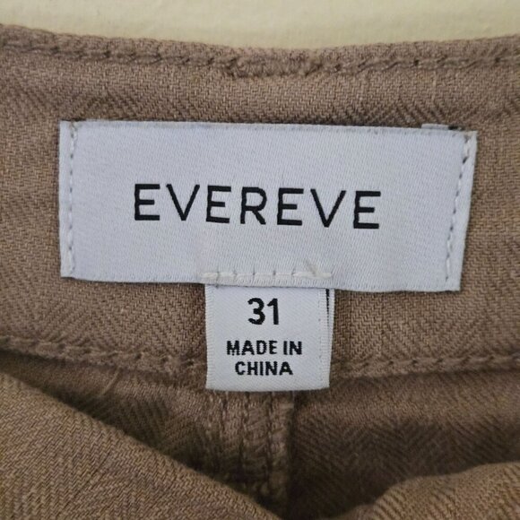 Evereve Tessa Linen Blend Cargo Joggers Tan Neutral Size 31 - Picture 7 of 8
